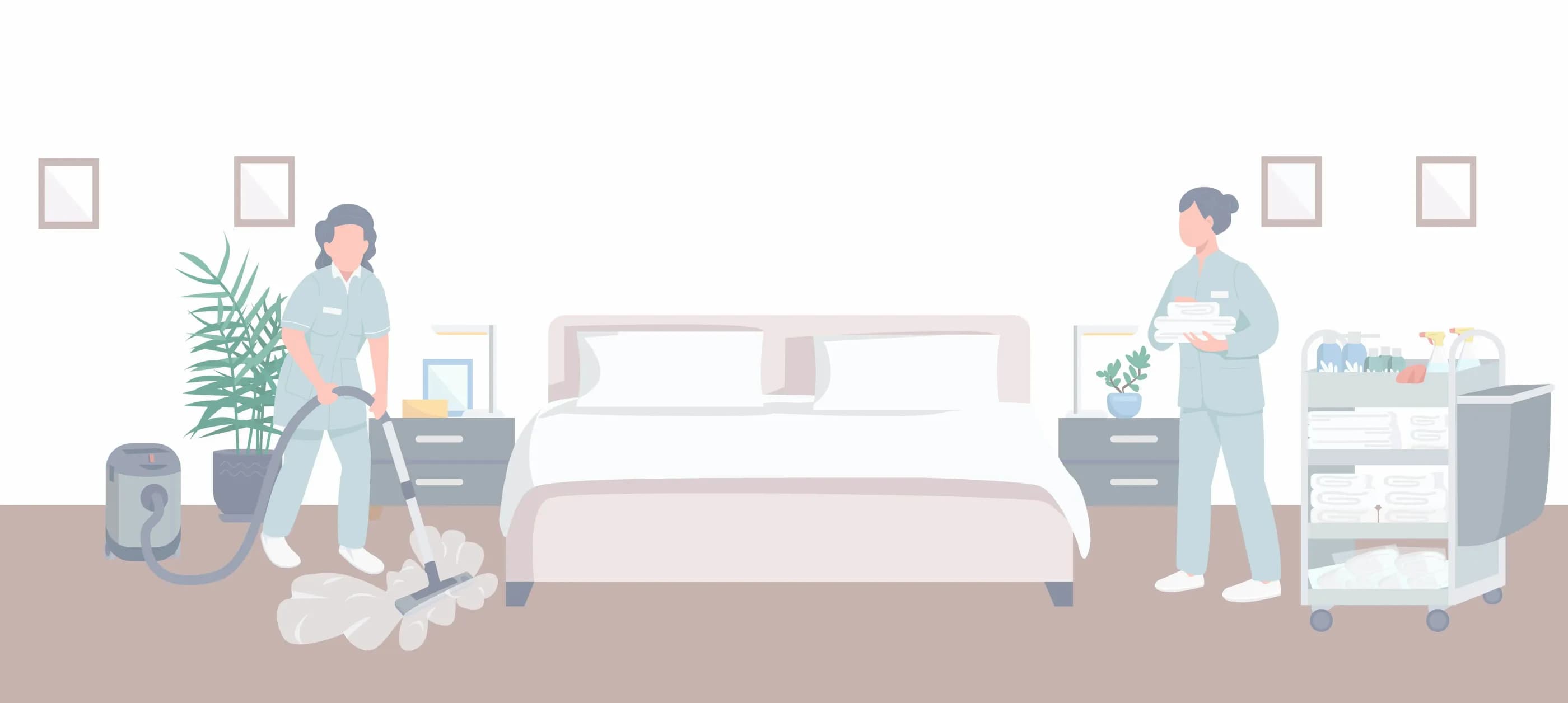 Cleaning service in a short-term rental apartment